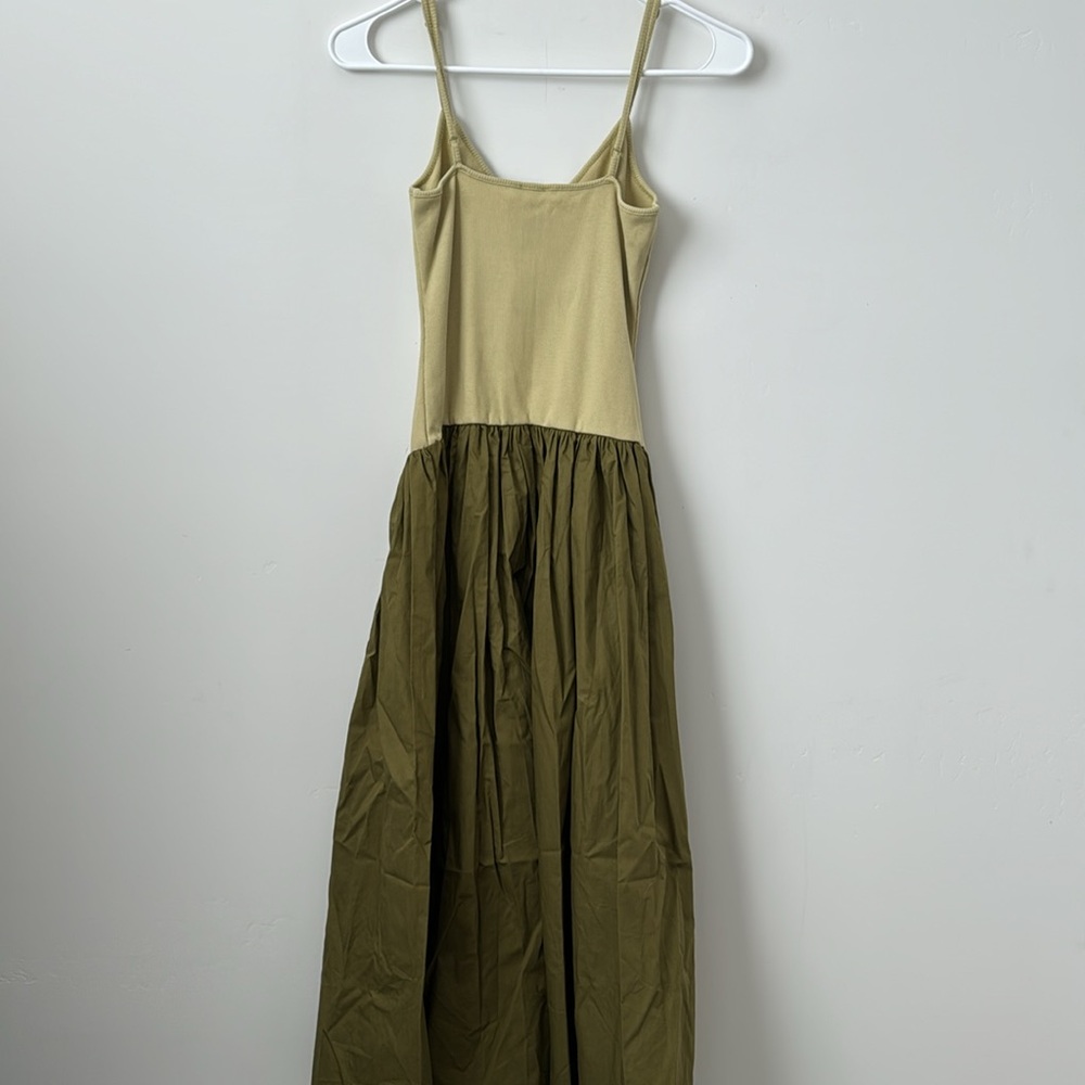 Anthropologie Maeve Sleeveless Ribbed DropWaist Poplin Twofer Midi Dress Size:XS - Picture 8 of 10
